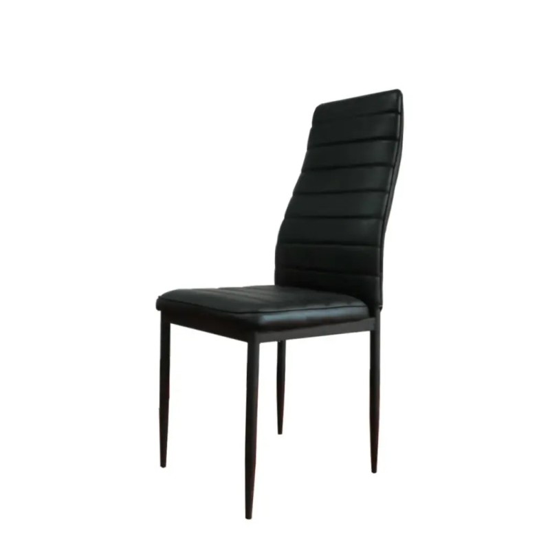 LOT DE 6 CHAISES SLYON EN CUIR LOOK NOIRE