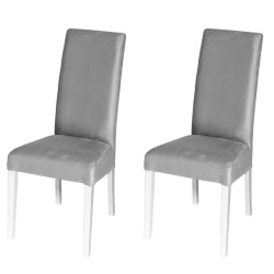 LOT DE DEUX CHAISES SADRIA TISSU GRIS