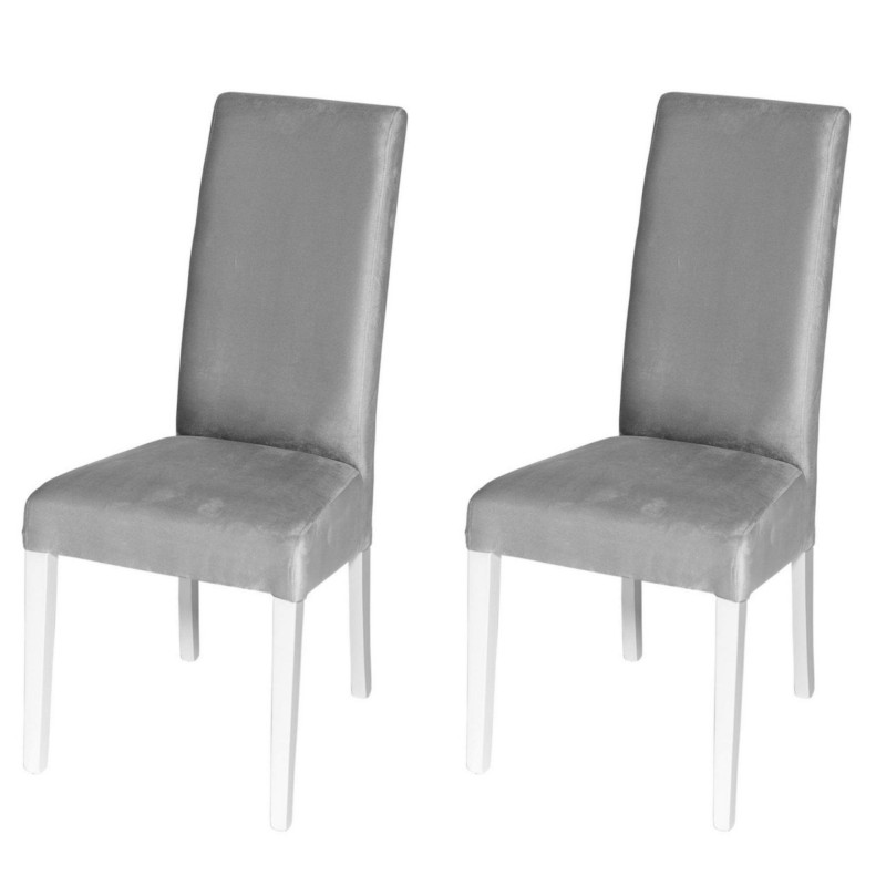 LOT DE DEUX CHAISES SADRIA TISSU GRIS