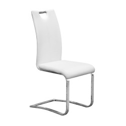 LOT DE 4 CHAISES SSOPHIA 96014  CUIR LOOK BLANC