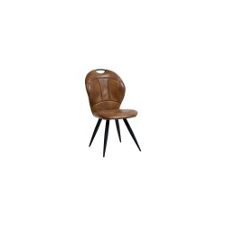 LOT DE 4 CHAISES SST1910  CUIR LOOK COGNAC