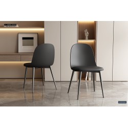 LOT DE 2 CHAISES SJASMIN NOIRE PU