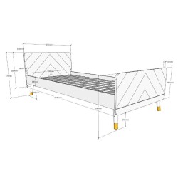 Kopie van Kopie van Kopie van LIT STRIO EN METAL TRIPLE 90-140/200 CM  SOMMIERS INCLUS