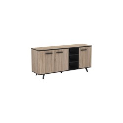 DRESSOIR SWAYNE EN CHENE BROSSE ET NOIR MATT