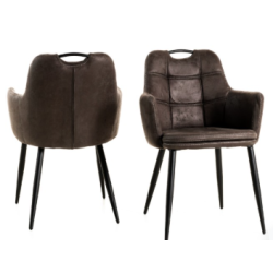 LOT DE 2 CHAISES SST1809TISSU ANTHRACITE