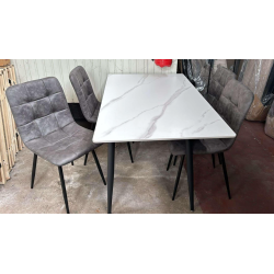 Kopie van TABLE DE CUISINE S5000 AVEC SES CHAISES EN METAL ET PARTICULE