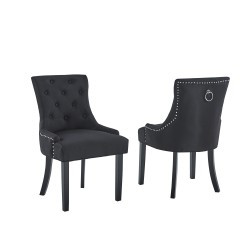 LOT DE 2 CHAISES SKJC133  TISSUS BLACK