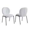 LOT DE 2 CHAISES SKJC4 TISSUS BLANC