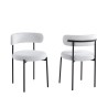 LOT DE 2 CHAISES SKJC6 TISSUS BLANC