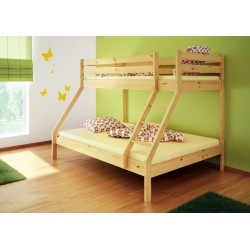 LIT STRIO EN BOIS TRIPLE 90-140/200 CM  SOMMIERS INCLUS