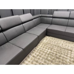 Kopie van SALON D'ANGLE SSANDRA TISSU ALLORA 17 POUSSIERE MERIDIENNE GAUCHE OU DROITE