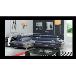Kopie von Kopie von Kopie von SALON D'ANGLE SSANDRA TISSU ALLORA 17 POUSSIERE MERIDIENNE GAUCHE OU DROITE