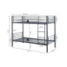 Kopie van LIT STRIO EN METAL TRIPLE 90-140/200 CM  SOMMIERS INCLUS