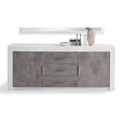 DRESSOIR SSPARMA EN BLANC ET GRIS LAQUEE