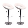 TABOURET DE BAR S5512-1 CUIR LOOK BLANC