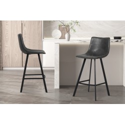 TABOURET DE BAR SOZAN  CUIR PU 4 PIEDS