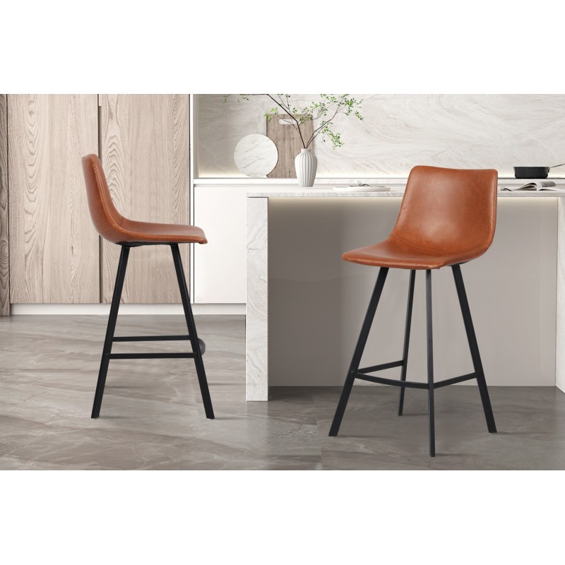 TABOURET DE BAR SOZAN  CUIR PU 4 PIEDS