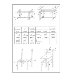 TABLE DE CUISINE S1292 AVEC SES CHAISES EN METAL ET PARTICULE