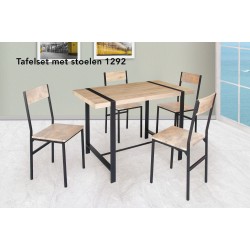 TABLE DE CUISINE S1292 AVEC SES CHAISES EN METAL ET PARTICULE