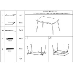 TABLE DE CUISINE S1289 AVEC SES CHAISES EN METAL ET PARTICULE