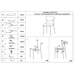 TABLE DE CUISINE S1289 AVEC SES CHAISES EN METAL ET PARTICULE