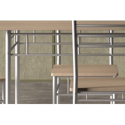 TABLE DE CUISINE S5000 AVEC SES CHAISES EN METAL ET PARTICULE