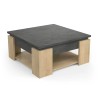 TABLE DE SALON SAUSTINS CARRE 80 CM CHENE HAMILTON SIDE WALK