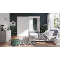 CHAMBRE A COUCHER SSOMA EN BLANC ET BETON